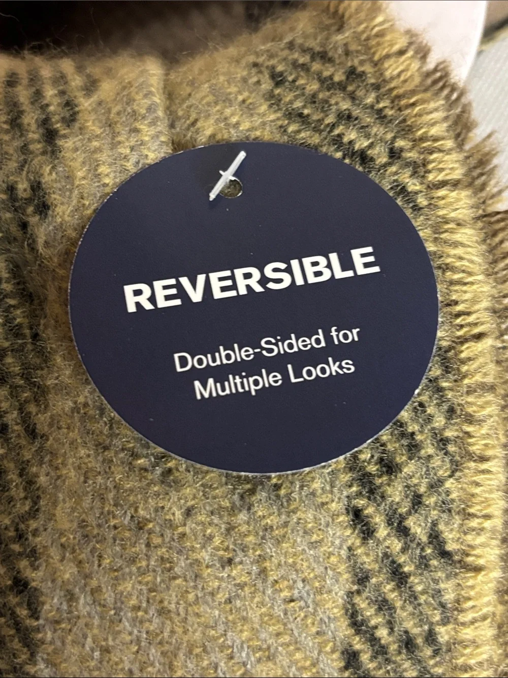 New Dockers Scarf Men’s Brown Plaid Knit Winter Scarf Classic Casual Outdoor